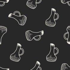 Kettle doodle seamless pattern background N6
