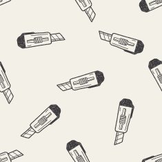 knife doodle seamless pattern background N3