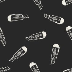 knife doodle seamless pattern background N4