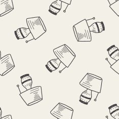 lamp doodle seamless pattern background N2