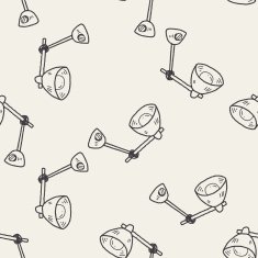 lamp doodle seamless pattern background N3