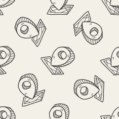 location doodle seamless pattern background
