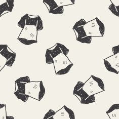 maid clothes doodle seamless pattern background