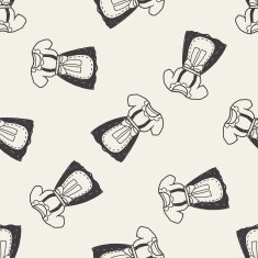 maid clothes doodle seamless pattern background N2