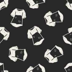 maid clothes doodle seamless pattern background N3