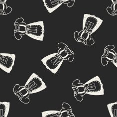 maid clothes doodle seamless pattern background N4
