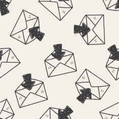 mail doodle seamless pattern background N2