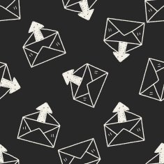mail doodle seamless pattern background N3