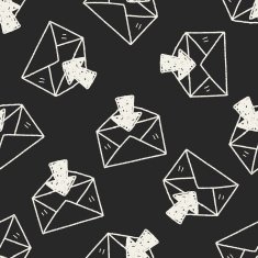 mail doodle seamless pattern background N4