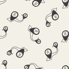 map location doodle seamless pattern background N6