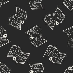 map location doodle seamless pattern background N14