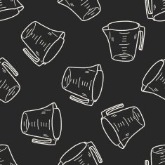 Measuring cup doodle seamless pattern background N4