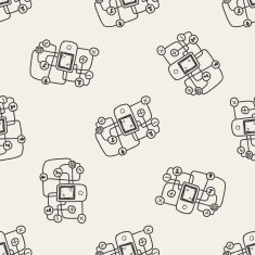 mobile medea link doodle seamless pattern background N3