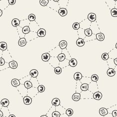 mobile medea link doodle seamless pattern background N4