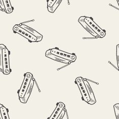 modem doodle seamless pattern background