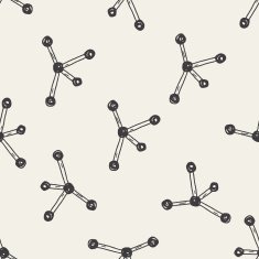 molecule doodle seamless pattern background