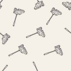 mop doodle seamless pattern background