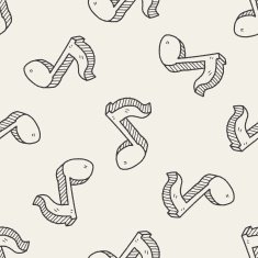 music note doodle seamless pattern background N23
