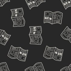 news doodle seamless pattern background N2