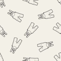 overalls doodle seamless pattern background