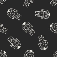 overalls doodle seamless pattern background N2
