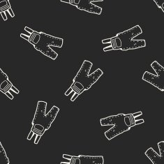 overalls doodle seamless pattern background N3