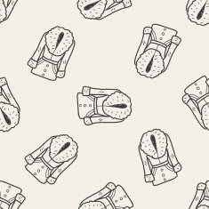 overcoat doodle seamless pattern background