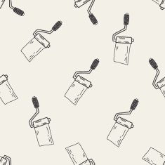 paint brush doodle seamless pattern background N3