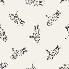 painter doodle seamless pattern background N2