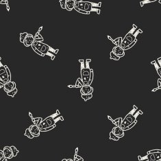painter doodle seamless pattern background N3