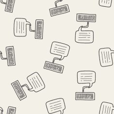 people talk doodle seamless pattern background N7