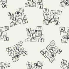 people talk doodle seamless pattern background N8
