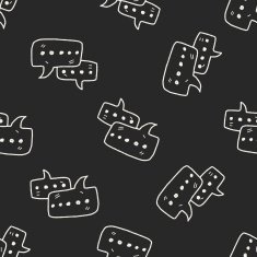 people talk doodle seamless pattern background N9