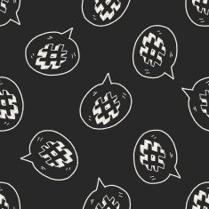 people talk doodle seamless pattern background N10