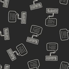 people talk doodle seamless pattern background N15