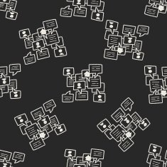 people talk doodle seamless pattern background N16
