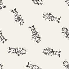 photographer doodle seamless pattern background