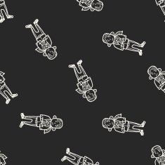 photographer doodle seamless pattern background N2