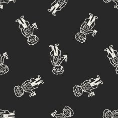 scientist doodle seamless pattern background N2