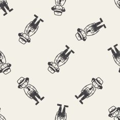 police doodle seamless pattern background N2