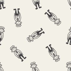 police doodle seamless pattern background N3
