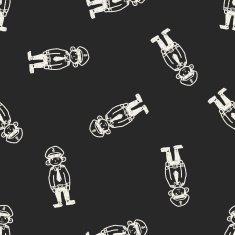 police doodle seamless pattern background N4
