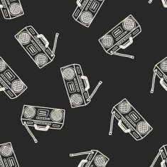 radio doodle seamless pattern background N6
