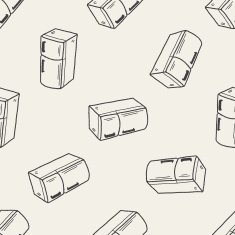 refrigerator doodle seamless pattern background
