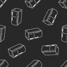 refrigerator doodle seamless pattern background N2