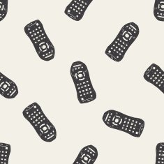 remote control doodle seamless pattern background