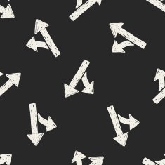road sign doodle seamless pattern background N4