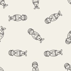 sailor doodle seamless pattern background