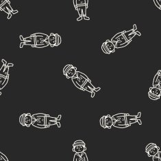 sailor doodle seamless pattern background N2