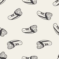 shaver doodle seamless pattern background